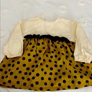 ZARA Cream, Gold, & Gray Polka Dot Dress